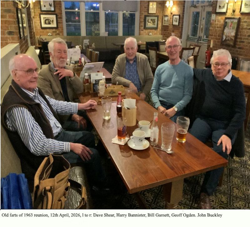 Left to right: Dave Shear, Harry Bannister, Bill Garnett, Geoff Ogden and John Buckley